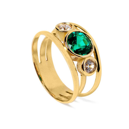 anillo de oro con esmeralda