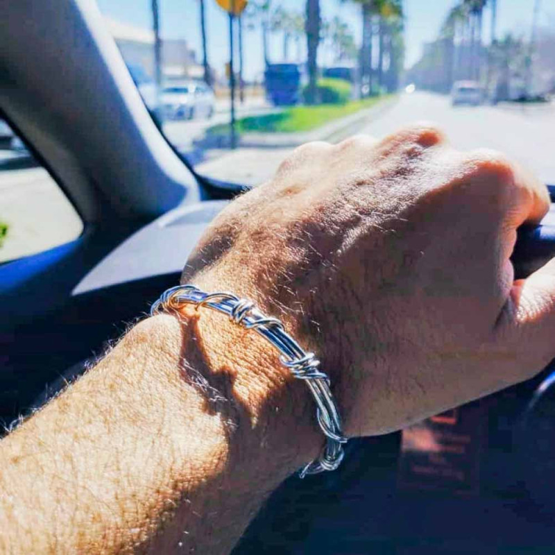 pulsera unisex de plata de primera ley con nudos