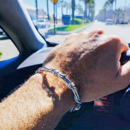 Unisex Sterling Silver Knot Bracelet