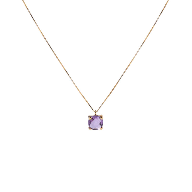Gold necklace with amethyst