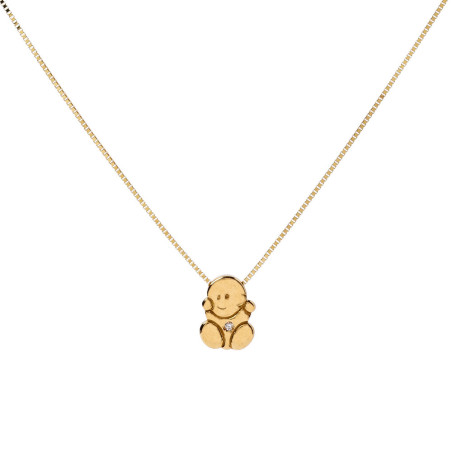 Necklace with a baby silhouette made of gold, designed for mothers