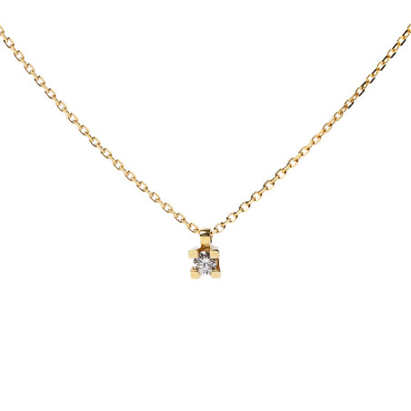 Elegant gold necklace with a 0.08 ct diamond