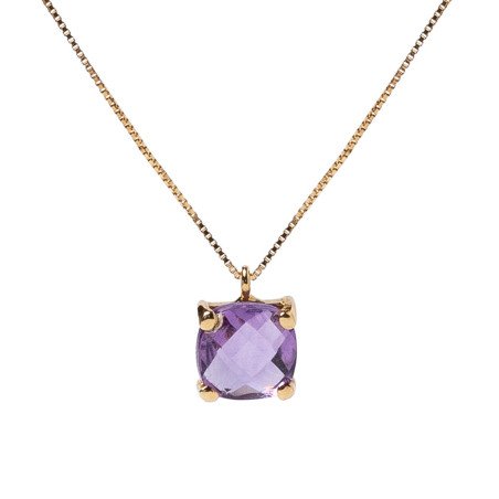 Necklace with a Venetian gold chain and a pendant featuring an amethyst.