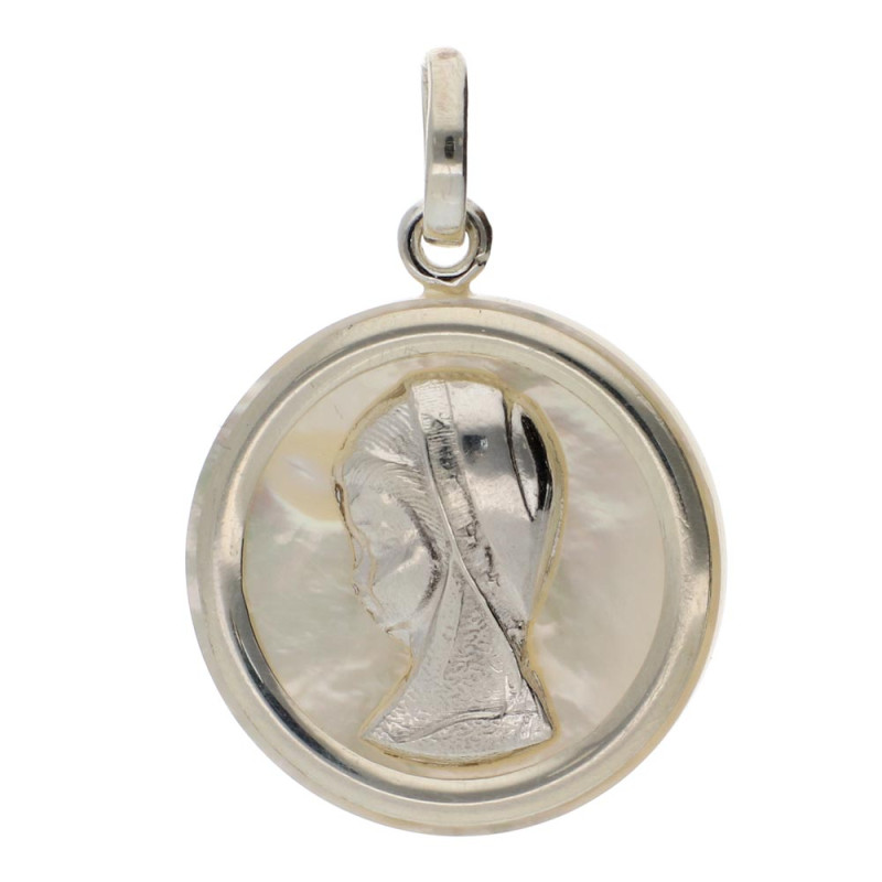 Pendant in silver and mother-of-pearl