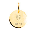 Personalized Gold-Plated Medal Pendant