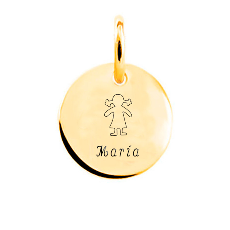 colgante personalizado en baño de oro para el dia de la madre