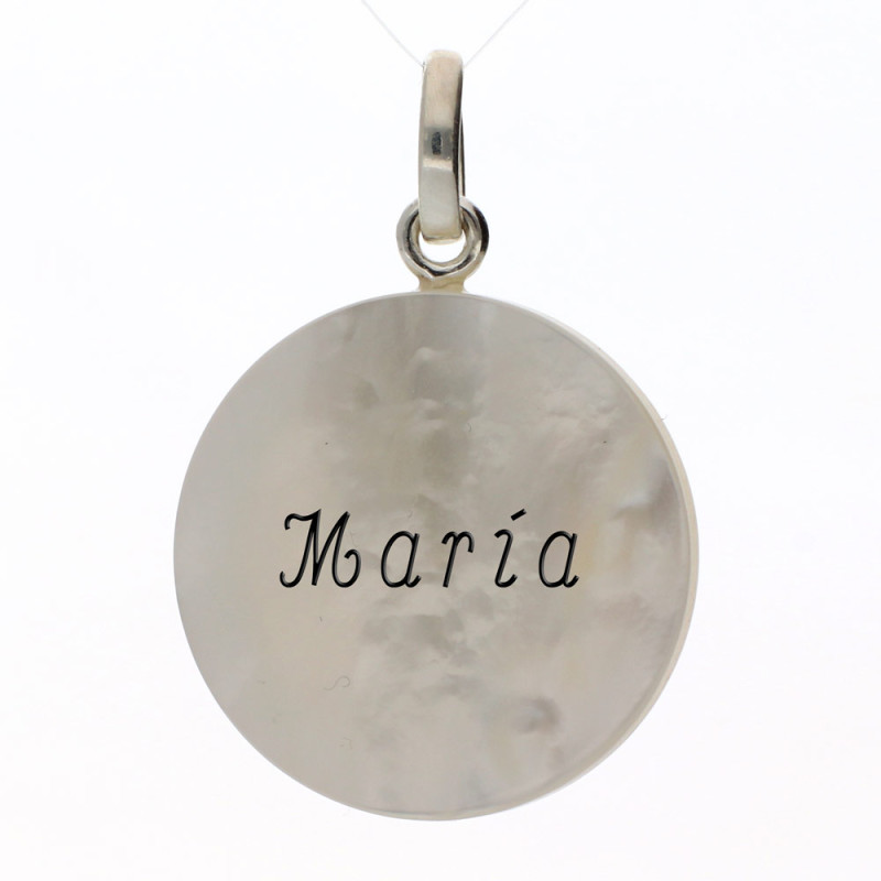 colgante personalizable con la silueta de la virgen