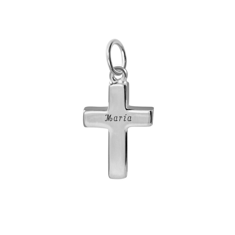 Smooth cross pendant with engraving