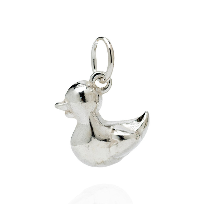 colgante en forma de pato hecho en plata