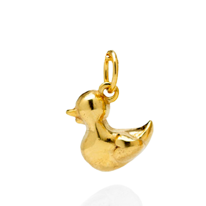 colgante en forma de pato dorado