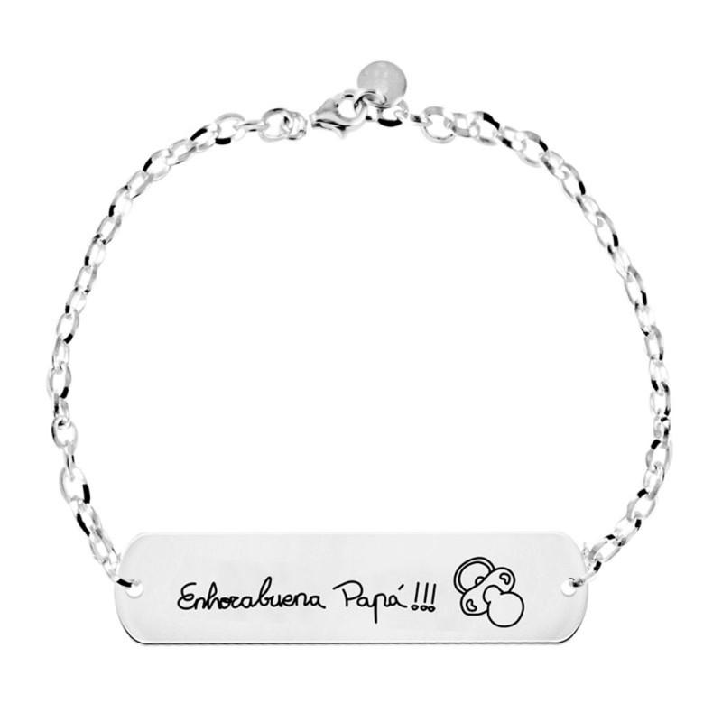 pulsera de plata con pieza