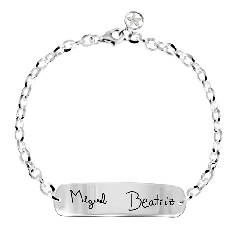 pulsera personalizada con nombres hecha en plata