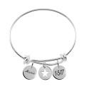 Personalized Knot Bracelet with Cut-Out Charm