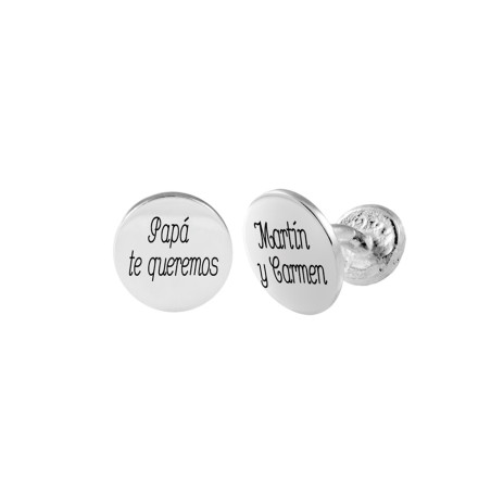 Silver cufflinks with date