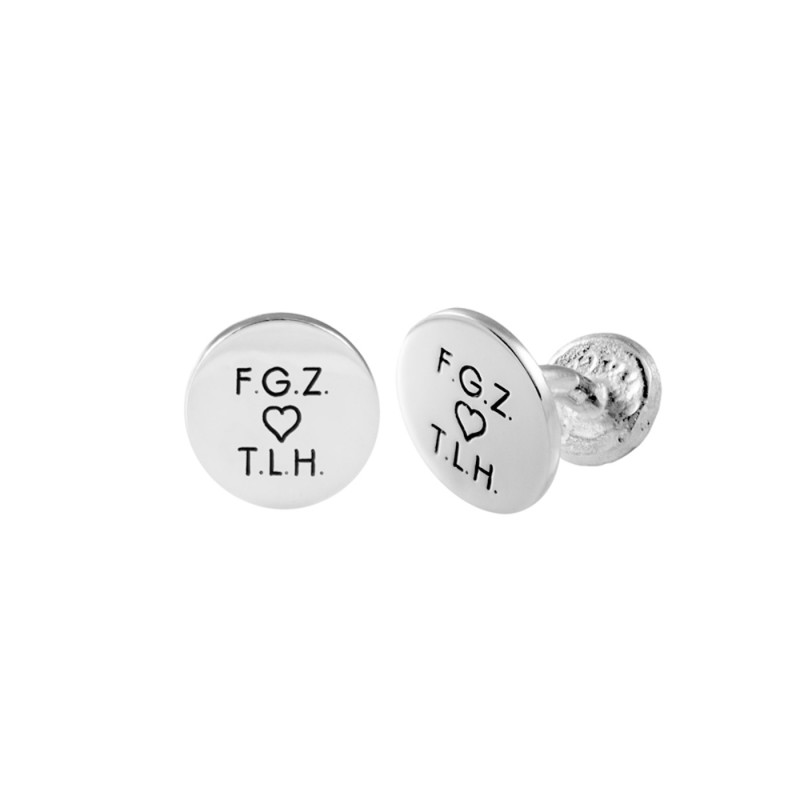 Silver cufflinks with initials