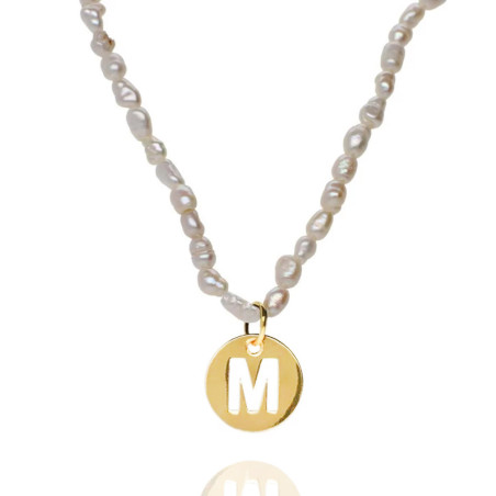 Gold-Plated Silver Choker with Cut-Out Initial