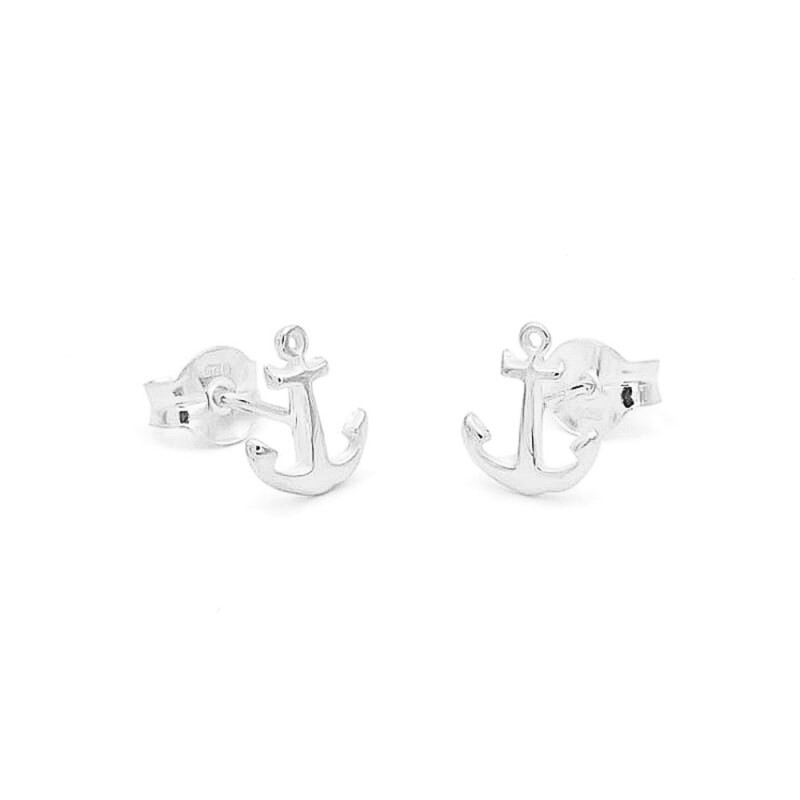 pendientes de plata con forma de ancla